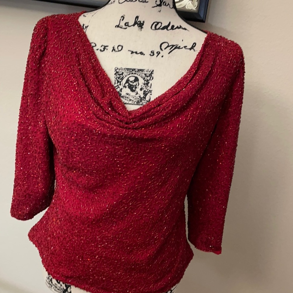 Laurence Kazar Beaded Evening Shirt